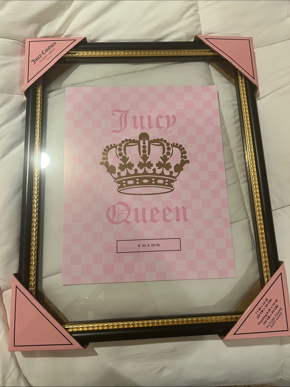 Juicy Couture Black & Gold Decorative Picture Frame holds 8 x 10 photo